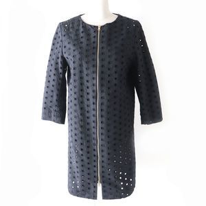 Other HERNO Women's No-Collar Zip Coat Black Cotton Outerwear CA0084D